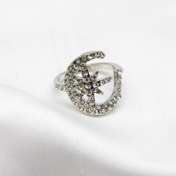 Diamond Moon Star Ring - Picture 1 of 4